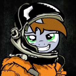 Size: 1024x1024 | Tagged: safe, artist:teschke, derpibooru import, oc, oc:littlepip, unofficial characters only, pony, unicorn, fallout equestria, crossover, fallout, female, looking at you, mare, smiling, solo, spacesuit