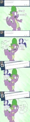 Size: 1000x4000 | Tagged: safe, artist:fledgex, derpibooru import, rarity, spike, ask, comic, female, male, shipping, sparity, straight, the right-hand dragon, tumblr