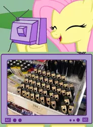 Size: 563x771 | Tagged: :d, derpibooru import, exploitable meme, fluttershy, lighter, meme, obligatory pony, pareidolia, safe, smiling, tv meme