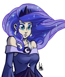 Size: 750x883 | Tagged: artist:theartrix, derpibooru import, human, humanized, light skin, princess luna, safe, simple background, solo