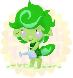 Size: 1591x1705 | Tagged: safe, artist:bigbuxart, derpibooru import, oc, oc:thistle, unofficial characters only, pony, bipedal, solo, watering can