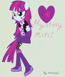 Size: 1800x2130 | Tagged: safe, artist:kesosofi, derpibooru import, mystery mint, equestria girls, background human, solo