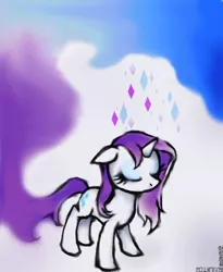 Size: 600x730 | Tagged: artist:mirululu, derpibooru import, rarity, safe, solo, wet, wet mane, wet mane rarity