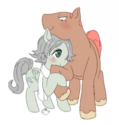 Size: 534x559 | Tagged: safe, artist:inja, derpibooru import, ponified, earth pony, pegasus, pony, blushing, clothes, couple, fubuki shirou, inazuma eleven, male, scarf, snowflake, someoka ryuugo, trap