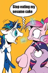 Size: 365x549 | Tagged: congo, derpibooru import, exploitable meme, idw, meme, nostalgia critic, princess cadance, safe, screaming armor, sesame cake, shining armor, spoiler:comic, twilight sparkle