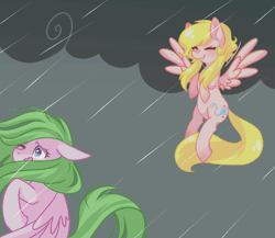 Size: 1964x1703 | Tagged: safe, artist:vibratonal, derpibooru import, oc, unofficial characters only, pegasus, pony, animated, rain