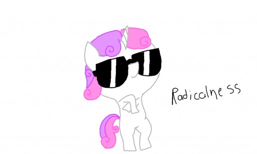 Size: 512x307 | Tagged: safe, artist:i-got-quest, derpibooru import, sweetie belle, ms paint, radical, solo, sunglasses