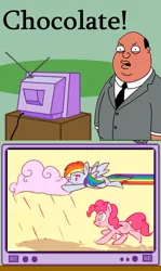 Size: 564x945 | Tagged: chocolate rain, derpibooru import, exploitable meme, family guy, meme, obligatory pony, ollie williams, pinkie pie, rainbow dash, safe, tv meme