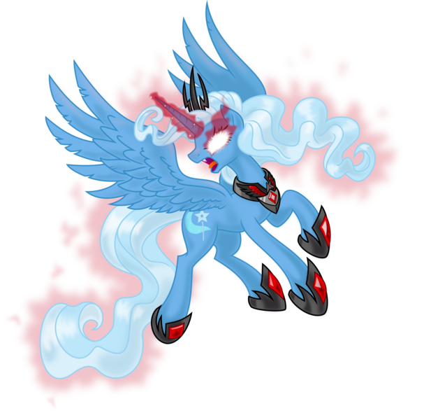 Size: 4500x4451 | Tagged: safe, artist:kp-shadowsquirrel, artist:spier17, derpibooru import, trixie, alicorn, pony, absurd resolution, alicorn amulet, badass, glowing eyes, simple background, solo, transparent background, trixiecorn, vector