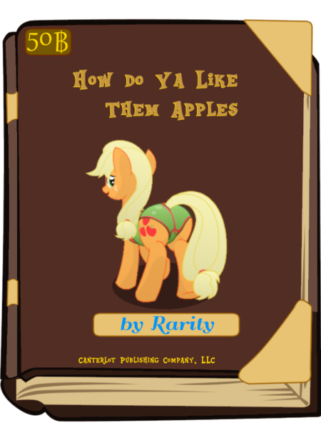 Size: 600x800 | Tagged: applejack, book, book cover meme, clothes, derpibooru import, exploitable meme, meme, plot, solo, suggestive, swimsuit