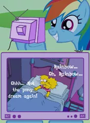 Size: 563x771 | Tagged: bart simpson, bed, derpibooru import, exploitable meme, lisa simpson, meme, obligatory pony, rainbow dash, safe, text, the simpsons, tv meme