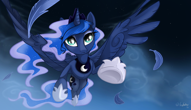 Size: 1300x751 | Tagged: artist:keyfeathers, derpibooru import, flying, princess luna, safe, solo, vertigo