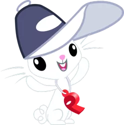 Size: 600x604 | Tagged: angelbetes, angel bunny, artist:404compliant, coach, cute, derpibooru import, hat, rabbit, rainbow dashs coaching whistle, safe, simple background, solo, that bunny sure does love whistles, transparent background, vector, whistle, whistle necklace