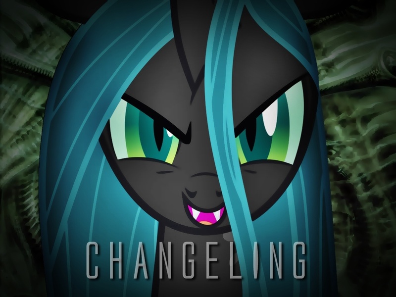 Size: 1024x768 | Tagged: artist:grumbeerkopp, changeling, derpibooru import, looking at you, queen chrysalis, safe, solo, vector, wallpaper