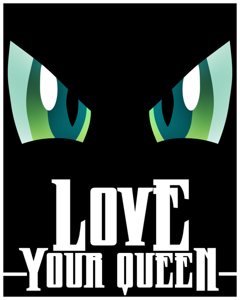 Size: 800x1000 | Tagged: artist:grumbeerkopp, eyes, poster, propaganda, queen chrysalis, safe, solo, text, vector