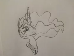 Size: 600x448 | Tagged: artist:poorlydrawnpony, derpibooru import, practice, princess celestia, safe, sketch, solo, traditional art