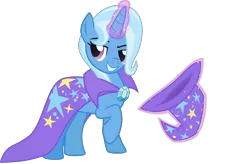 Size: 4563x3000 | Tagged: safe, artist:the smiling pony, derpibooru import, trixie, pony, unicorn, .svg available, female, grin, hat, mare, simple background, smiling, solo, transparent background, trixie's cape, trixie's hat, vector
