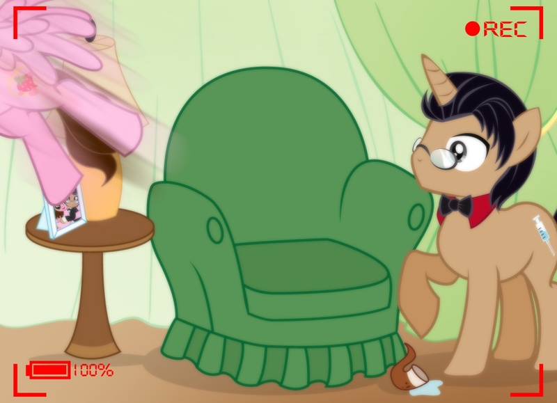 Size: 1236x894 | Tagged: artist:shinta-girl, camera, camera shot, chair, comic, derpibooru import, lamp, oc, oc:shinta pony, picture, picture frame, pipe, safe, unofficial characters only