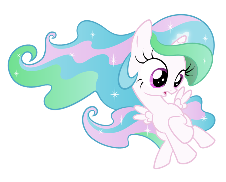 Size: 1200x966 | Tagged: safe, artist:olegsavoskin, derpibooru import, princess celestia, pony, cewestia, cute, cutelestia, female, filly, magic, simple background, solo, transparent background, vector, younger