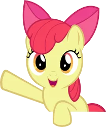 Size: 6320x7568 | Tagged: absurd resolution, apple bloom, artist:vulthuryol00, cute, leaning, looking at you, open mouth, safe, simple background, smiling, solo, transparent background, vector, waving