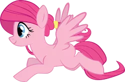 Size: 4520x2981 | Tagged: safe, artist:aaramus, derpibooru import, oc, unofficial characters only, pegasus, pony, blank flank, flying, magical lesbian spawn, offspring, parent:fluttershy, parent:pinkie pie, parents:flutterpie, ponytail, simple background, solo, transparent background, vector