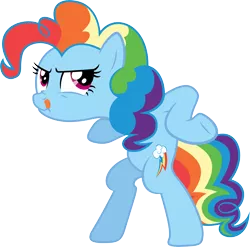 Size: 6000x5937 | Tagged: safe, artist:synch-anon, artist:twiforce, derpibooru import, pinkie pie, rainbow dash, absurd resolution, fusion, recolor, simple background, solo, transparent background, vector