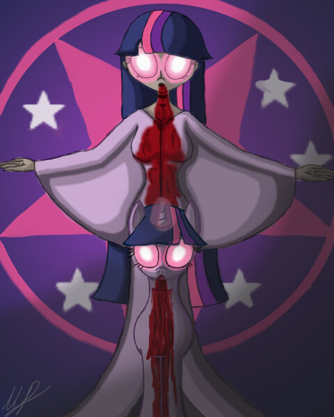 Size: 800x1000 | Tagged: artist:monakaliza, breasts, derpibooru import, glowing eyes, grimdark, human, humanized, human ponidox, light skin, the nightmare before christmas, twilight sparkle