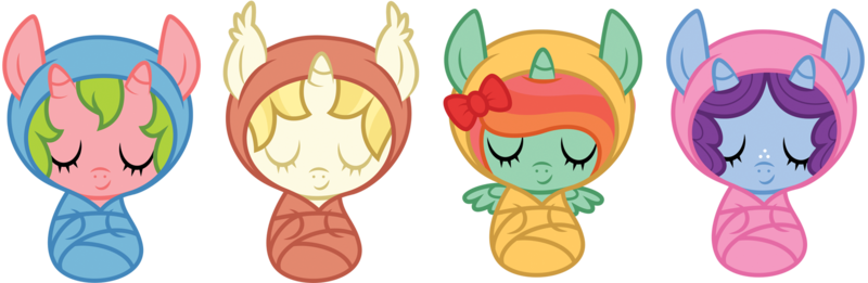 Size: 1600x521 | Tagged: safe, artist:ivyhaze, derpibooru import, oc, unofficial characters only, alicorn, bat pony, bat pony unicorn, pony, unicorn, wingless bat pony, adoptable, baby, bow, eyes closed, filly, freckles, multiple horns