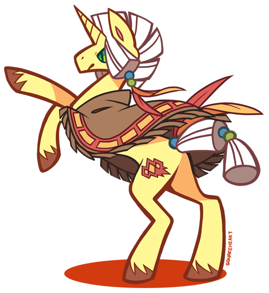 Size: 540x590 | Tagged: safe, artist:zhampy, derpibooru import, oc, oc:racing diamond, unofficial characters only, pony, clothes, feather, male, poncho, rearing, solo, stallion, unshorn fetlocks