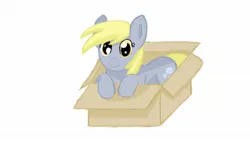 Size: 1280x720 | Tagged: source needed, safe, artist:jbond, derpibooru import, derpy hooves, pegasus, pony, box, cardboard box, female, mare, solo