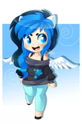 Size: 726x1100 | Tagged: artist:xnightmelody, derpibooru import, eared humanization, human, humanized, humanized oc, light skin, oc, oc:melody breeze, safe, solo, unofficial characters only, winged humanization