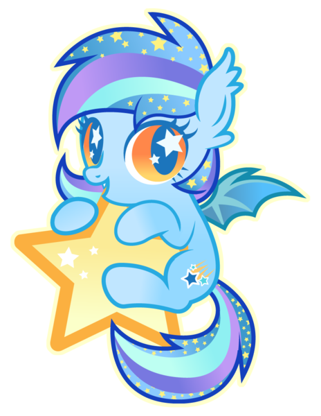 Size: 850x1100 | Tagged: safe, artist:disfiguredstick, derpibooru import, oc, oc:star struck, unofficial characters only, bat pony, pony, cute, diabetes, filly, simple background, stars, tangible heavenly object, transparent background