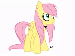 Size: 900x677 | Tagged: alternate hairstyle, artist:pomergirl123, collar, earring, emo, emoshy, fluttershy, safe, solo