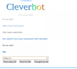 Size: 504x456 | Tagged: cleverbot, clopping, derpibooru import, implied masturbation, meme, safe, text