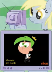 Size: 562x770 | Tagged: safe, artist:bb-k, derpibooru import, derpy hooves, pegasus, pony, cosmo, derp, exploitable meme, female, mare, meme, obligatory pony, the fairly oddparents, tv meme