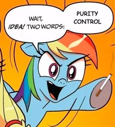 Size: 334x366 | Tagged: cigarette, derpibooru import, exploitable meme, idw, meme, rainbow dash, safe, the x files, two words meme