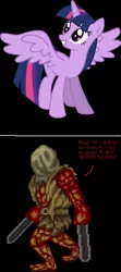 Size: 904x2028 | Tagged: semi-grimdark, derpibooru import, twilight sparkle, twilight sparkle (alicorn), alicorn, pony, alicorn drama, biggy man, drama, drama bait, female, mare, splatterhouse