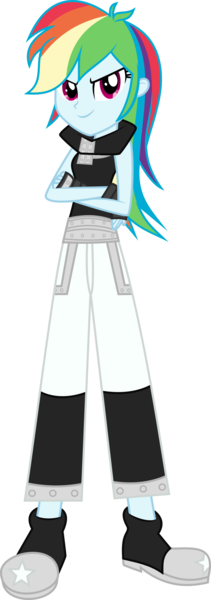 Size: 1024x2909 | Tagged: safe, artist:bubblestormx, derpibooru import, rainbow dash, equestria girls, black star, crossover, rainblack star, solo, soul eater