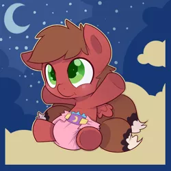 Size: 1000x1000 | Tagged: safe, artist:cuddlehooves, derpibooru import, oc, unofficial characters only, pony, baby, baby pony, diaper, poofy diaper, solo
