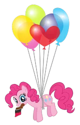 Size: 636x993 | Tagged: artist:trueacti, balloon, derpibooru import, mouth hold, paintbrush, painting, pinkie pie, safe, simple background, solo, svg, .svg available, then watch her balloons lift her up to the sky, transparent background, vector