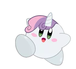 Size: 939x851 | Tagged: artist:holsternicholson, crossover, derpibooru import, kirby, kirby (character), kirbyfied, nintendo, safe, solo, species swap, sweetie belle