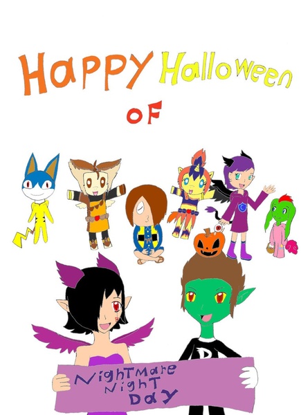 Size: 761x1049 | Tagged: animal crossing, artist:pokeneo1234, chaotic, cosplay, crossover, derpibooru import, gegege no kitaro, halloween, h'earring, kitaro, medama-oyaji, nightmare night, non-mlp oc, oc, oc:nyx, pound cake, pumpkin cake, rover, safe, vlar