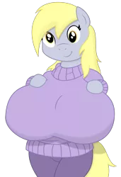 Size: 5600x8200 | Tagged: absurd resolution, anthro, artist:allrights, artist:radiationalpha, big breasts, breasts, busty derpy hooves, clothes, derpibooru import, derpy hooves, female, huge breasts, impossibly large breasts, solo, solo female, suggestive, sweater