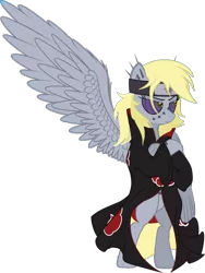 Size: 776x1030 | Tagged: dead source, safe, artist:holsternicholson, artist:macethebarrowslord, derpibooru import, edit, derpy hooves, pegasus, pony, akatsuki, female, mare, naraka path, naruto, pain (naruto), solo