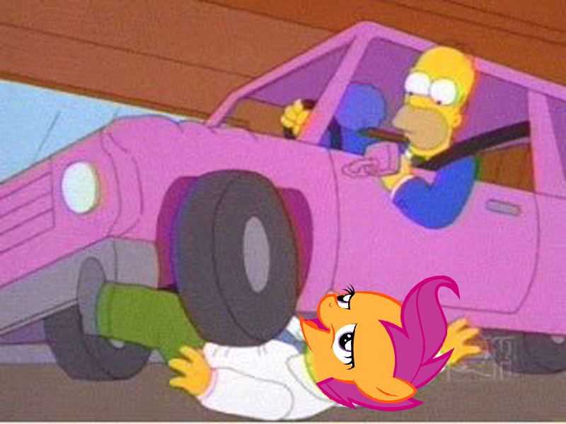 Size: 800x600 | Tagged: chickun, derpibooru import, exploitable meme, hans moleman, meme, safe, scootaloo, the simpsons