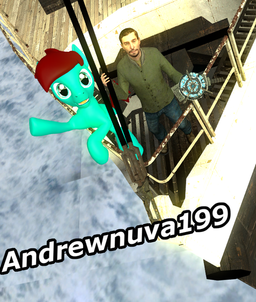 Size: 667x786 | Tagged: 3d, andrewnuva199, artist:dbuilder, derpibooru import, gmod, human, oc, physgun, request, safe, ship, unofficial characters only