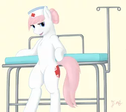 Size: 1786x1580 | Tagged: safe, artist:daf, derpibooru import, nurse redheart, pony, bipedal, solo