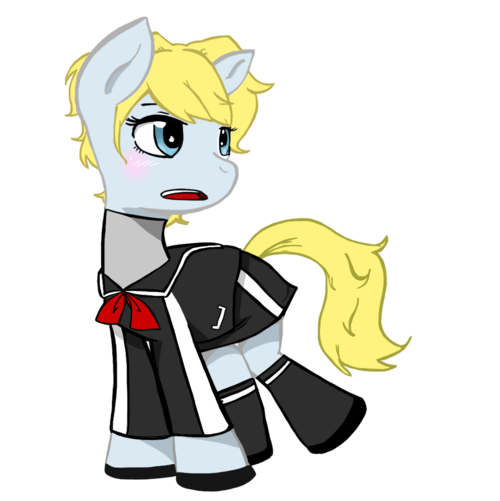 Size: 500x501 | Tagged: safe, artist:fruityloopy-cherry, derpibooru import, ponified, ginko, lisa silverman, persona, persona 2, solo