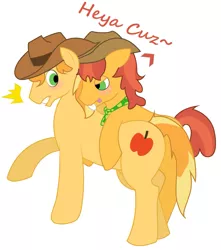 Size: 1865x2107 | Tagged: apple family, apple family member, blushing, braeburn, derpibooru import, gay, half baked apple, implied incest, male, safe, shipping, simple background, vector, white background