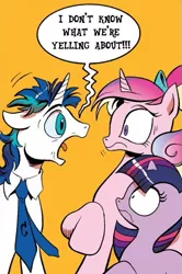 Size: 365x549 | Tagged: anchorman, derpibooru import, exploitable meme, filly, filly twilight sparkle, idw, meme, princess cadance, safe, screaming armor, shining armor, spoiler:comic, twilight sparkle